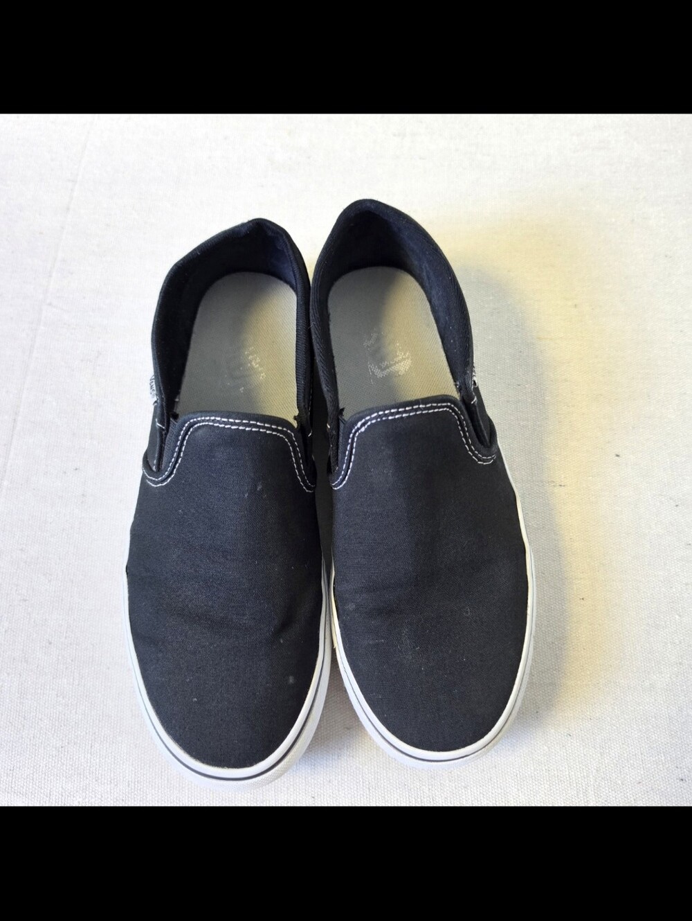 Vans Asher Slip-on Shoes Black Canvas Women's Size 9